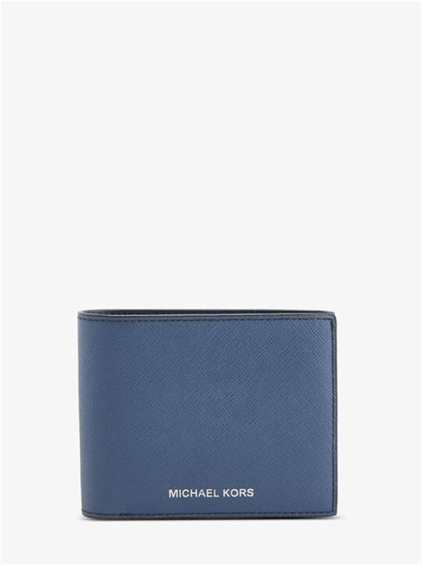 michael kors harrison crossgrain leather billfold wallet with passcase|Harrison Crossgrain Leather Billfold Wallet With Passcase.